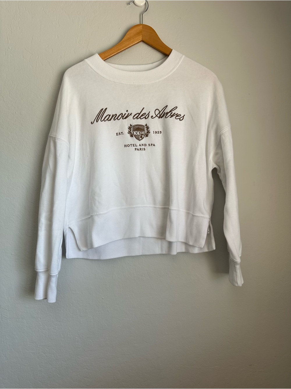 Abercrombie & fitch Manoir des Arbres White Graphic Sweatshirt